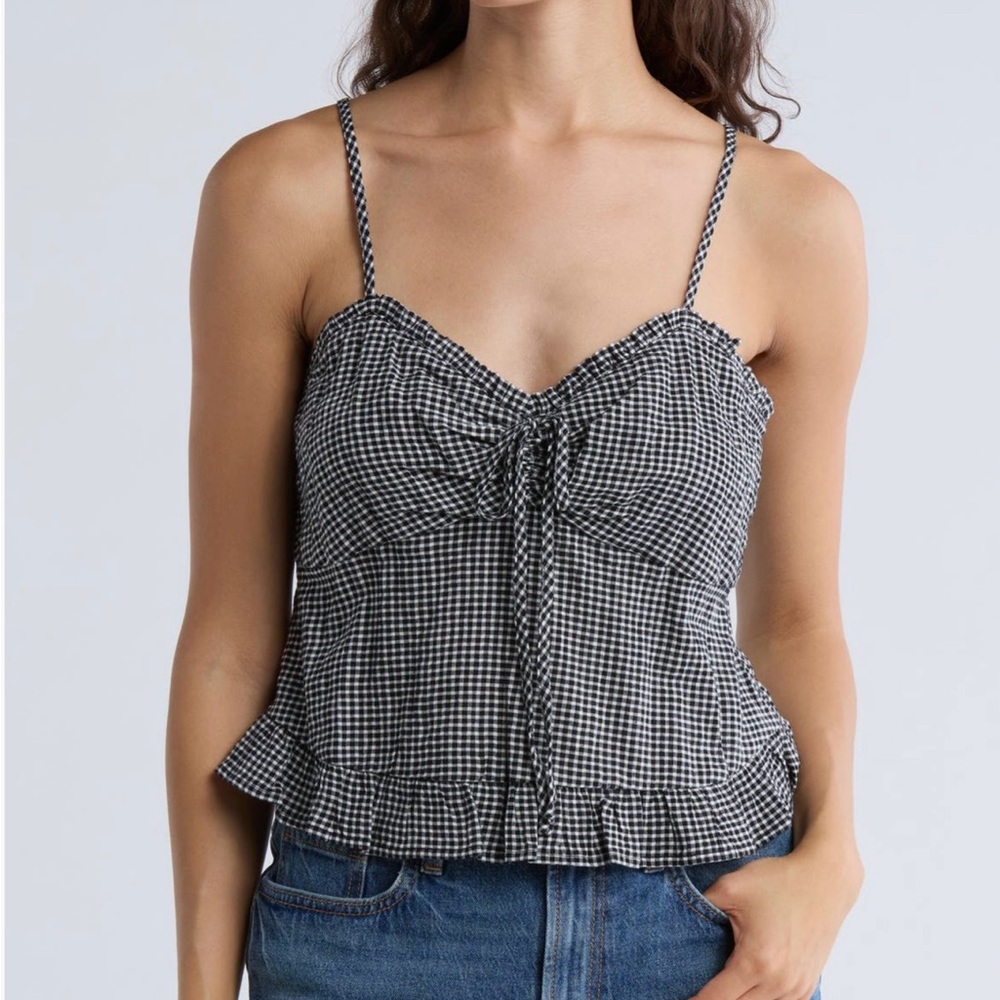 Melrose and Market Black and White Gingham Camisole size XL